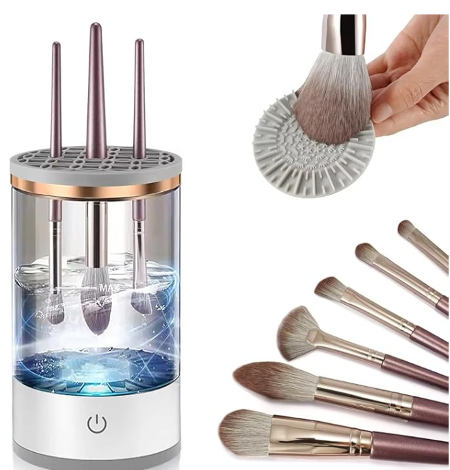 Makeup Brush Cleaner,Electric Makeup Brush Cleaner Machine for Deep Cleaning,Automatic Spinning Cosmetic Brush Cleaner
